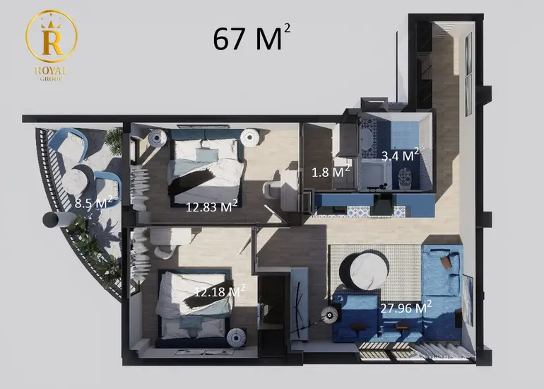 3 room apartment for sale in ozurgeti municipality