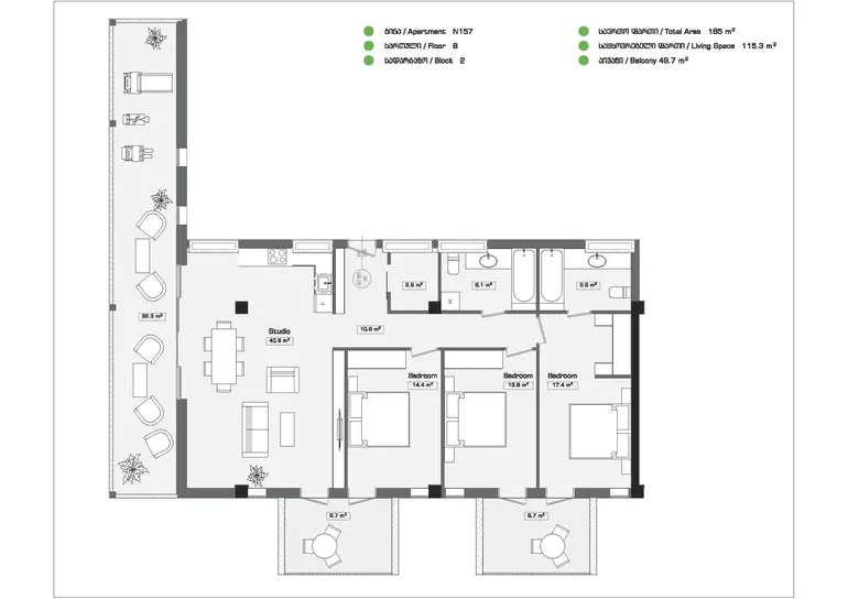 4 room apartment for sale in saburtalo