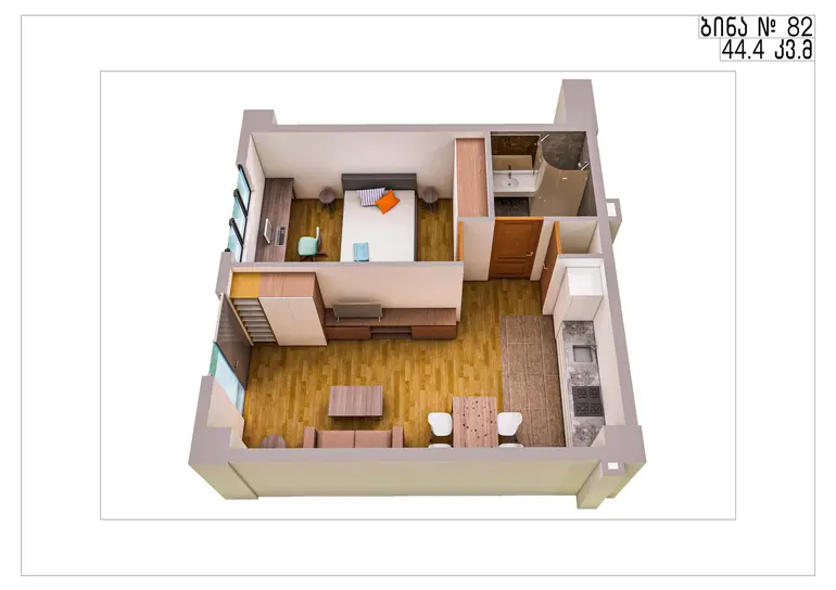 იყიდება 2 ოთახიანი ბინა დიდ დიღომში