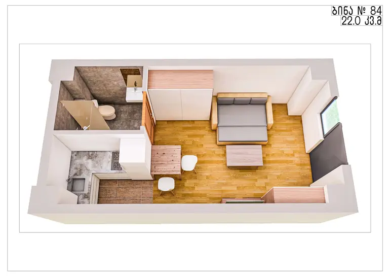 იყიდება 2 ოთახიანი ბინა დიდ დიღომში