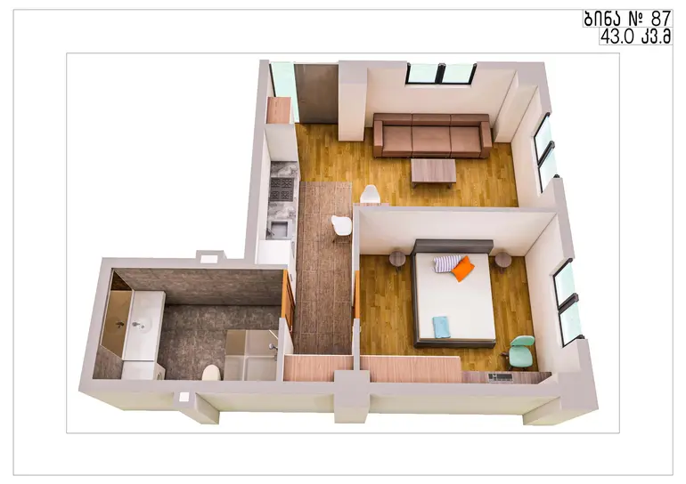 იყიდება 2 ოთახიანი ბინა დიდ დიღომში