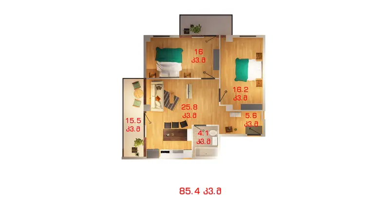 3 room apartment for sale in nutsubidze plateau