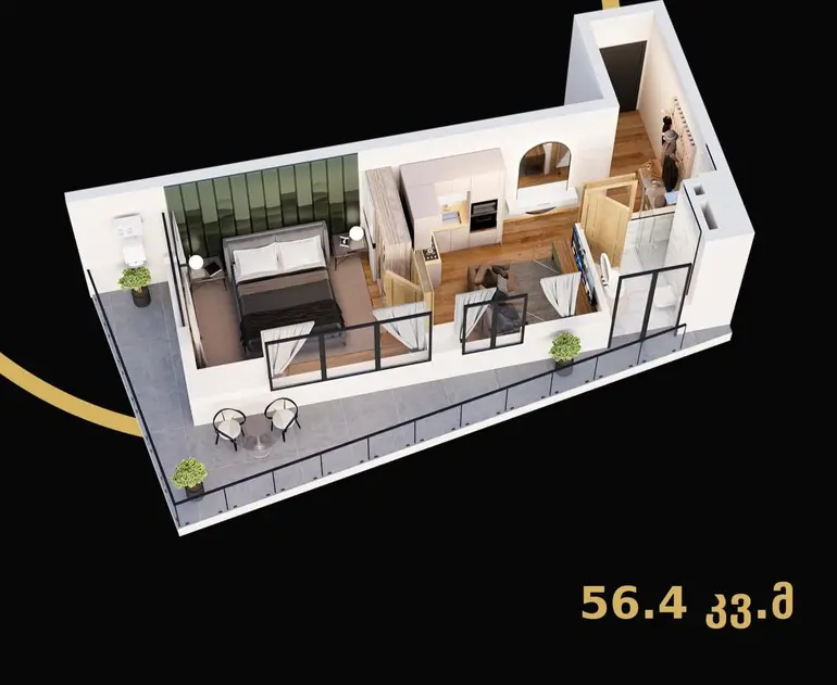 2 room apartment for sale in didube