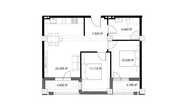 3 room apartment for sale in ortachala