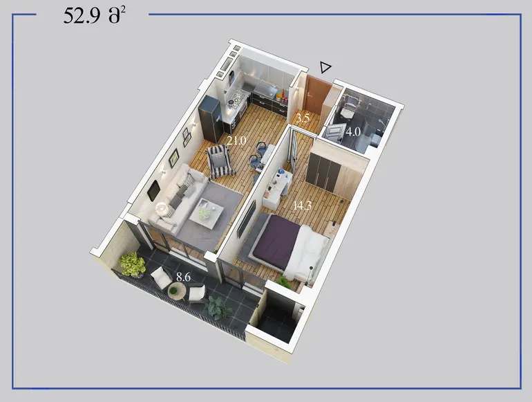 2 room apartment for sale in didi digomi